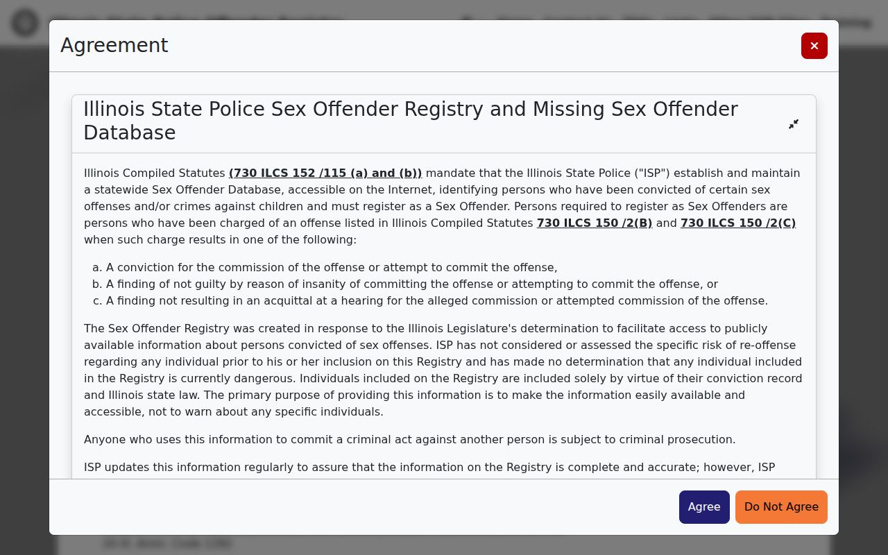 Knox County sex offender search on the Illinois State Police registry